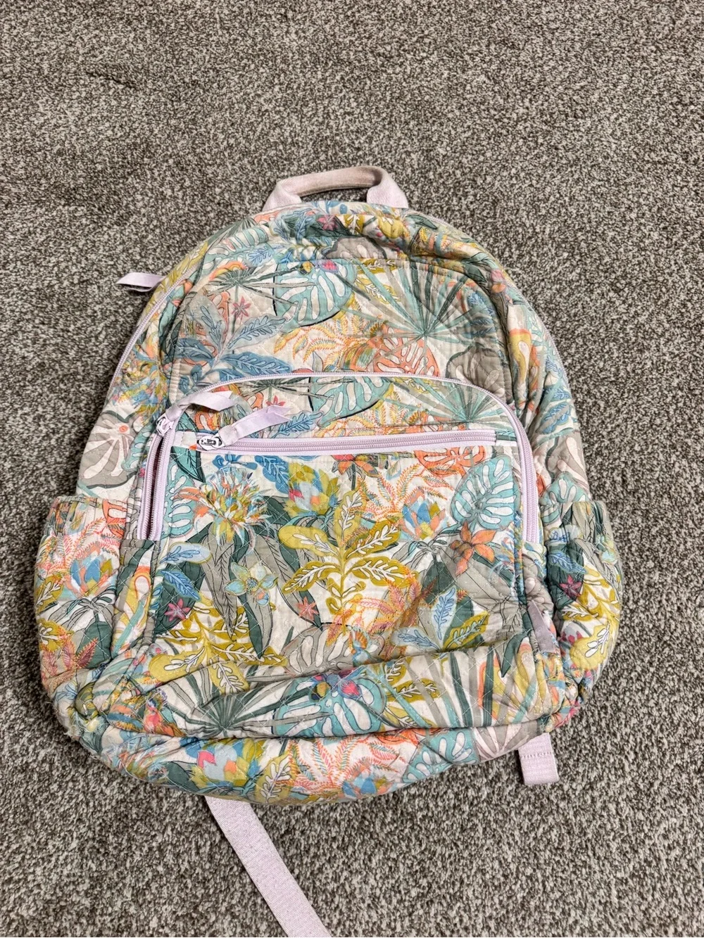 Floral Quilted Backpack in Pastel Multi